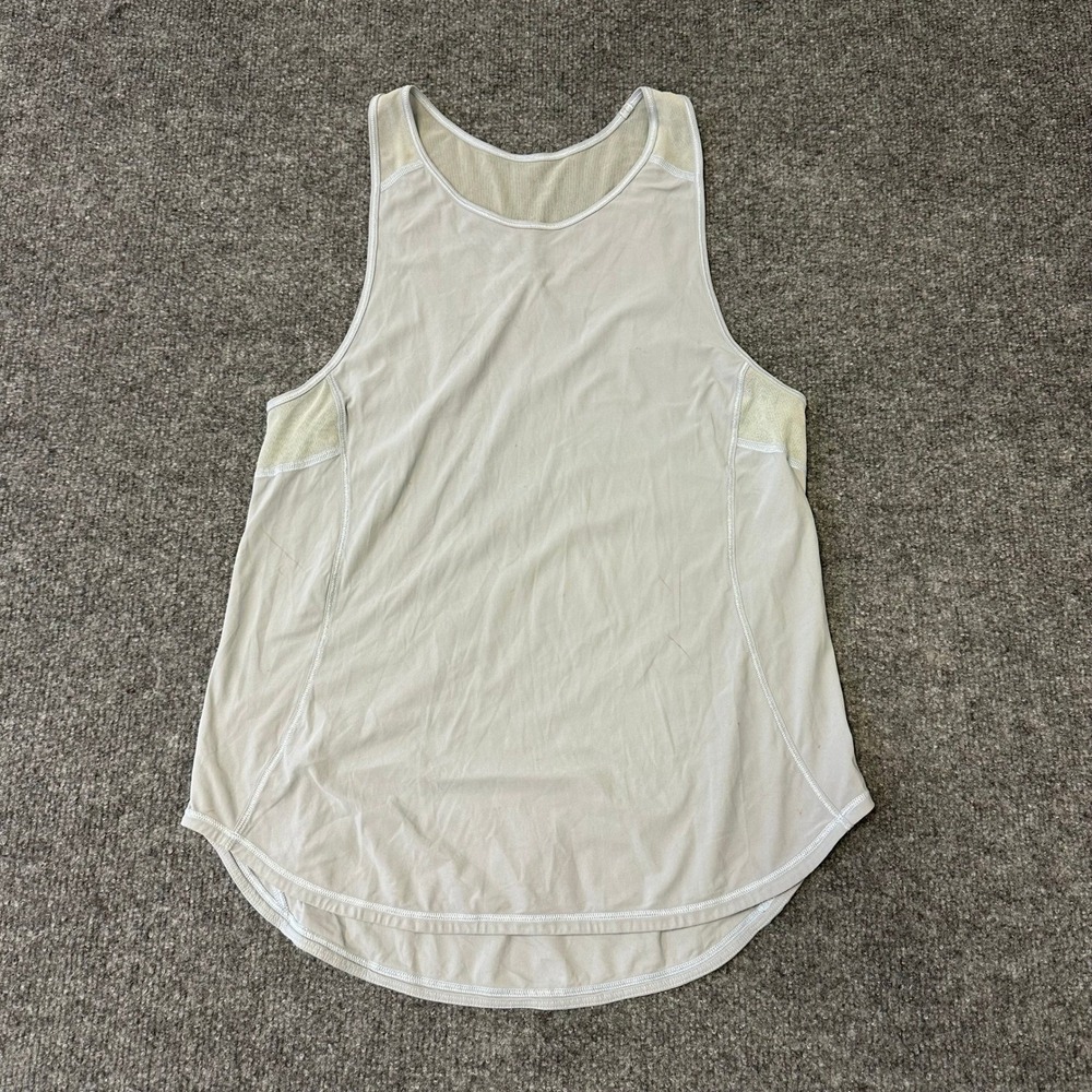 Lululemon Tank Top Womens Size 4 Gray Mesh Racerback Athletic Yoga Running Shirt